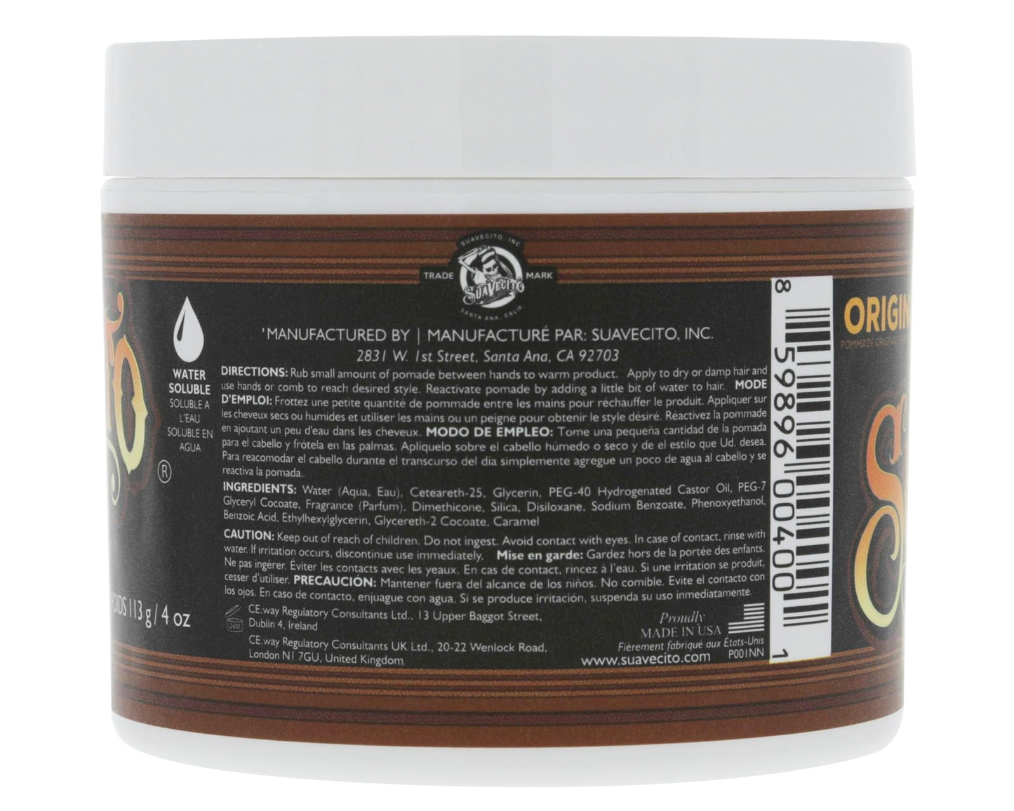 Suavecito Pomade Original Hold, 3 Pack
