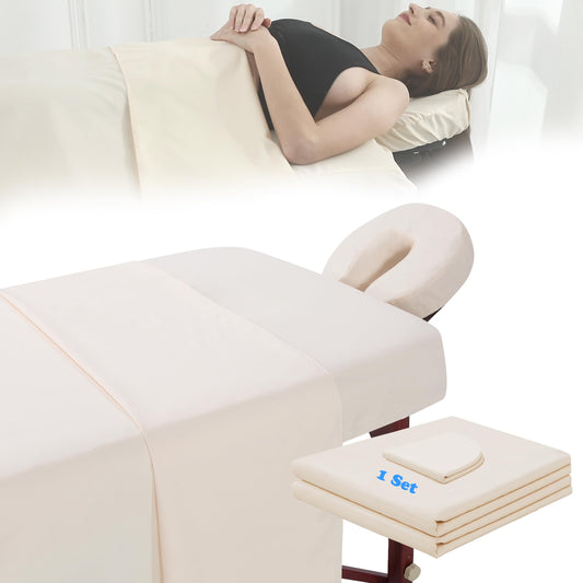 GASIYU Juegos De Sábanas De Microfibra Para Mesa De Masaje 3 Pzas Funda De Cama De Masaje Suave Libre De Arrugas Incluye Sábana Ajustable De Masaje, Sábanas De Masaje Y Cubierta De Cuna Faci