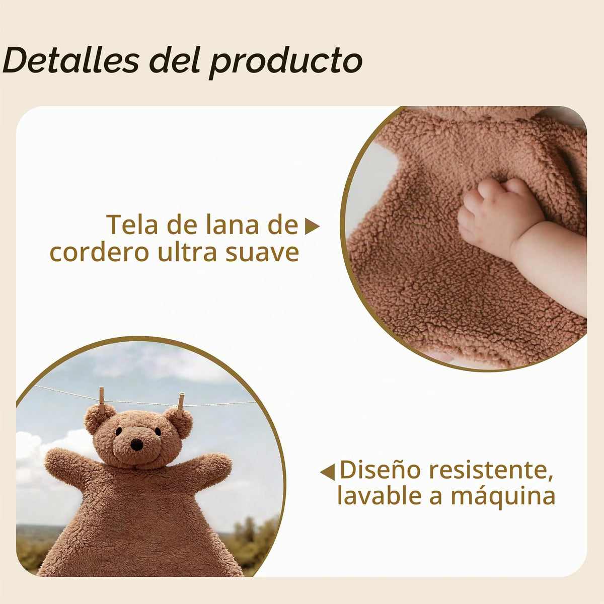 Seicasaya - Manta de seguridad para bebé, suave oso de peluche para recién nacidos de 0 a 12 meses, manta de peluche para niños y niñas, 11.8 x 11.4 pulgadas (oso de peluche café)