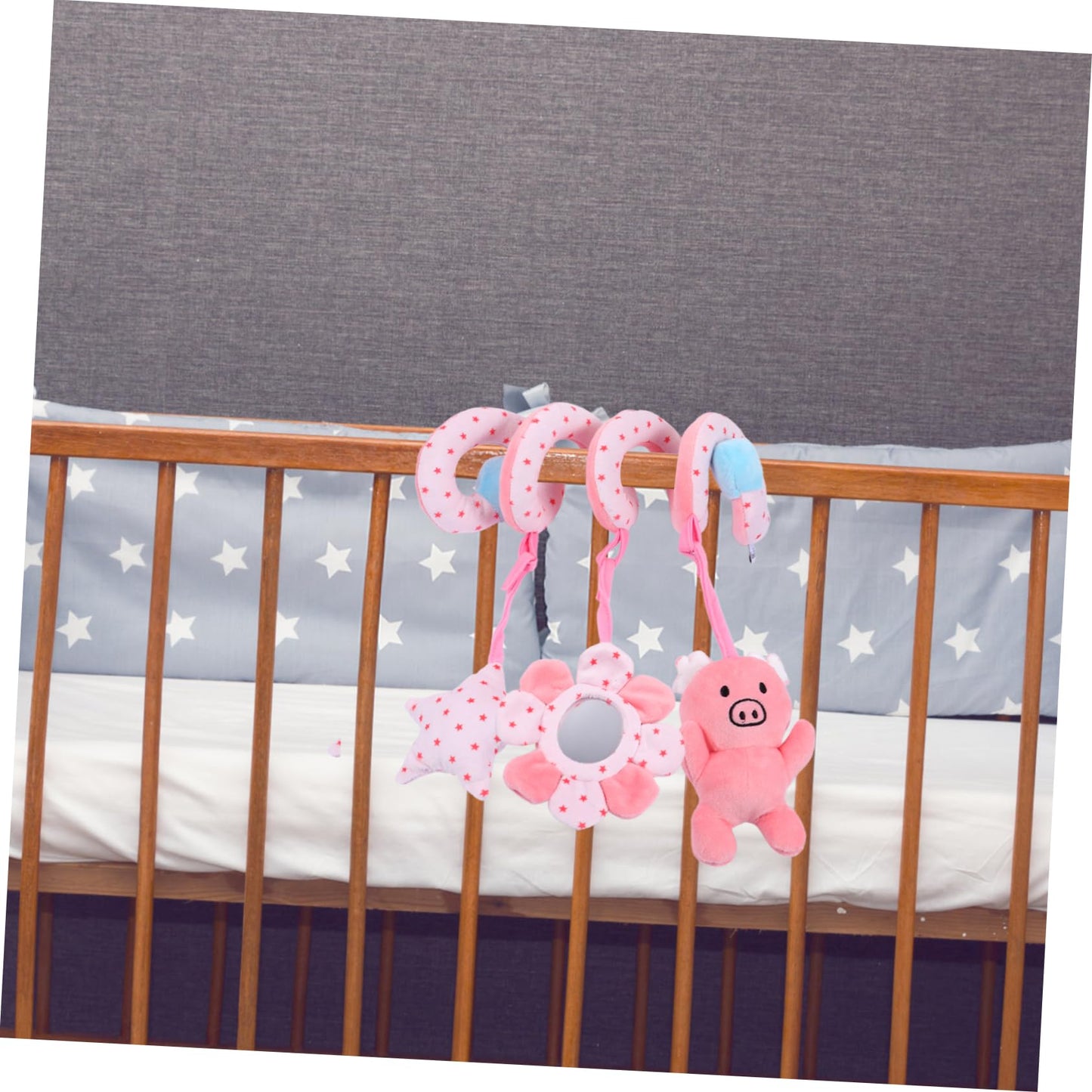 FAVOMOTO Juguete Colgante Cuna Alrededor Juguetes Infantiles Peluche Juguetes de Cama para Bebe Cochecito Juguetes Colgando Cochecito de Juguete Carretilla Colgante bebé Felpa Corta Rosa