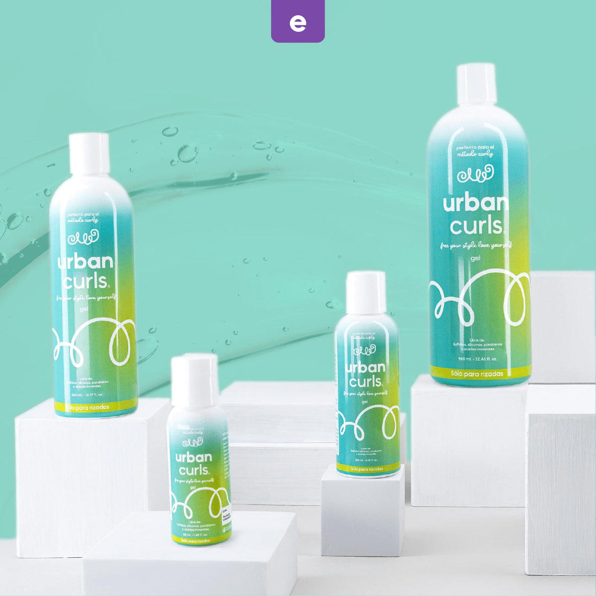 URBAN CURLS Gel 960 ml para Definir Rizos – Fijación Natural y Sin Frizz – Hidratación y Suavidad – Sin Sulfatos, Parabenos, Siliconas ni Aceites Minerales – Con Ingredientes 100% Naturales y Orgánicos y Extracto de Aloe Vera