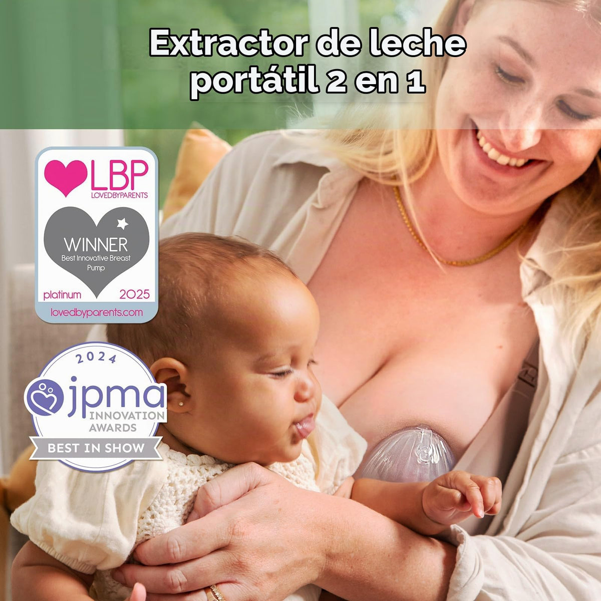 haakaa - Extractor de leche de silicona portátil con bolsa esterilizadora, 2 en 1 manos libres pasivo receptor de leche materna para madres lactantes, esenciales para lactancia materna, bombas de
