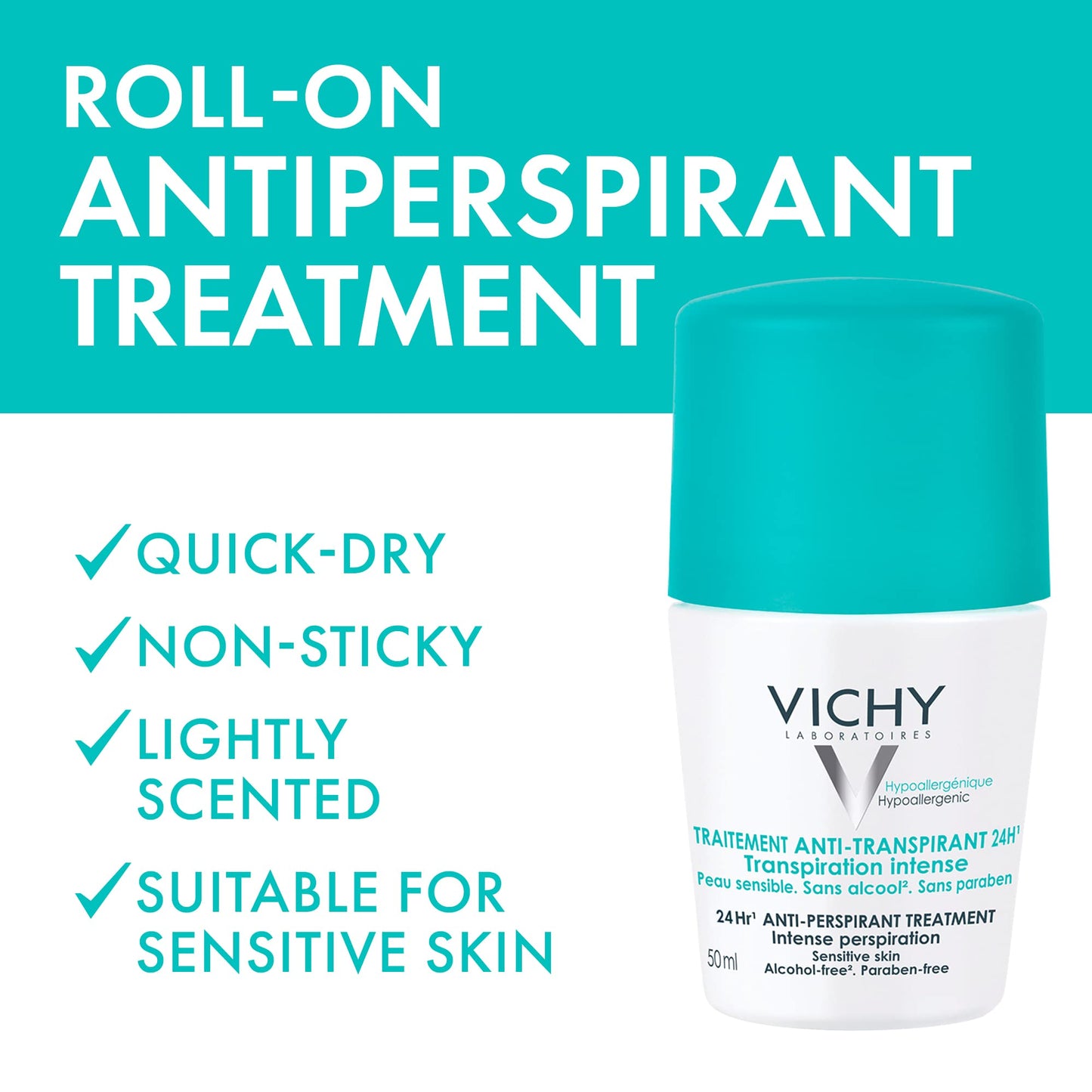 Desodorante Anti-transpirante Regulador para Piel Sensible Roll-On 48H Vichy Deos 50ml
