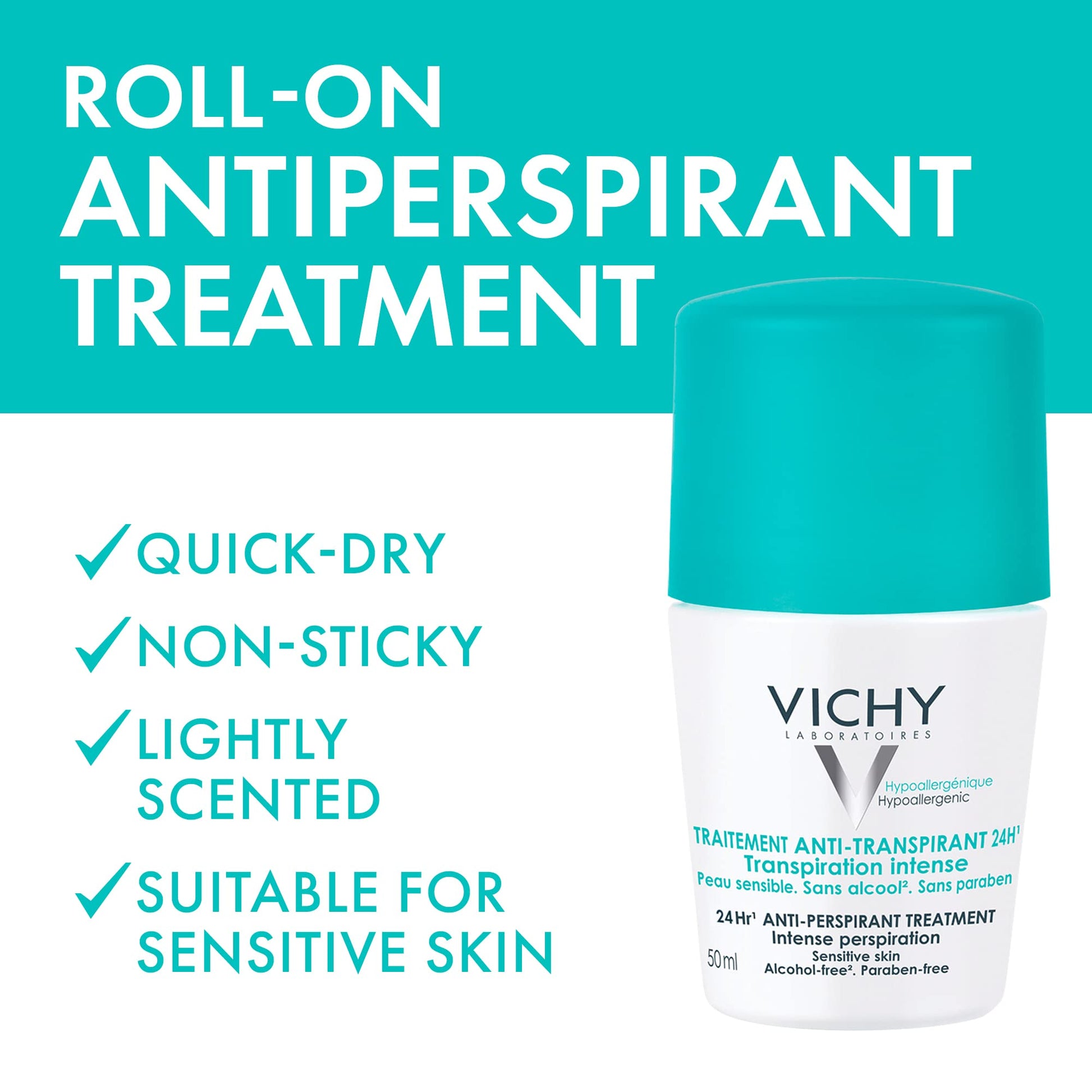 Desodorante Anti-transpirante Regulador para Piel Sensible Roll-On 48H Vichy Deos 50ml