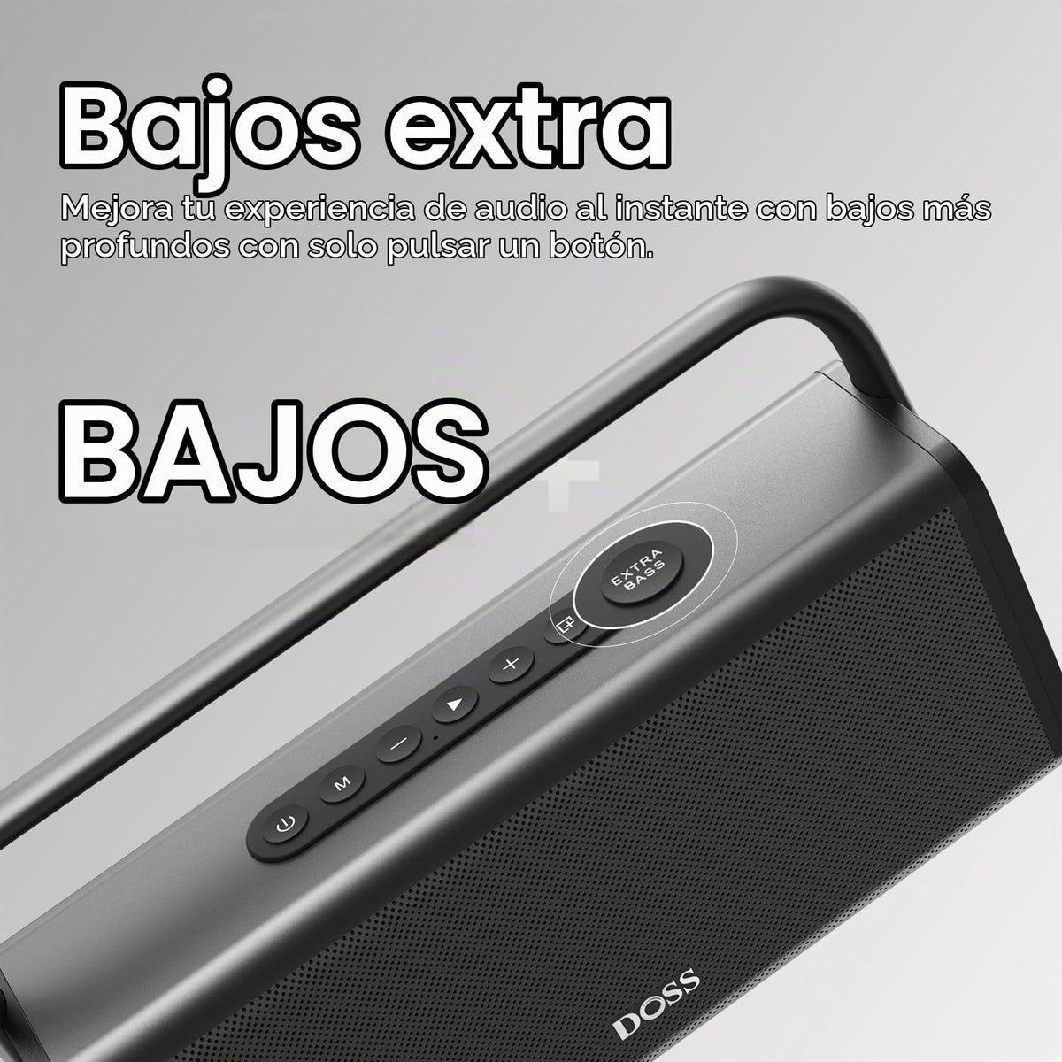 Altavoz Bluetooth DOSS SoundBox XL Pro Negro con Sonido Estéreo Potente y Graves Extra