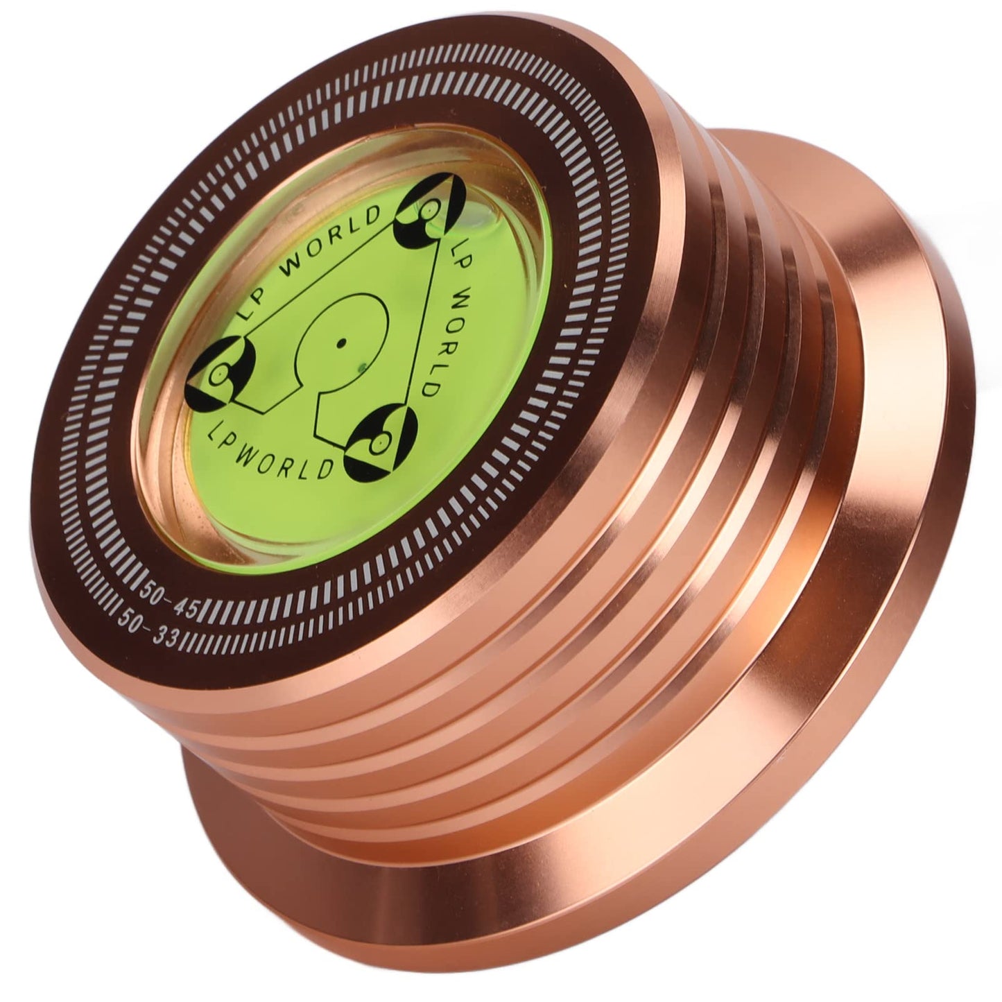 Estabilizador de Discos de Vinilo con Nivelación de Burbujas Aluminio Oro rosa