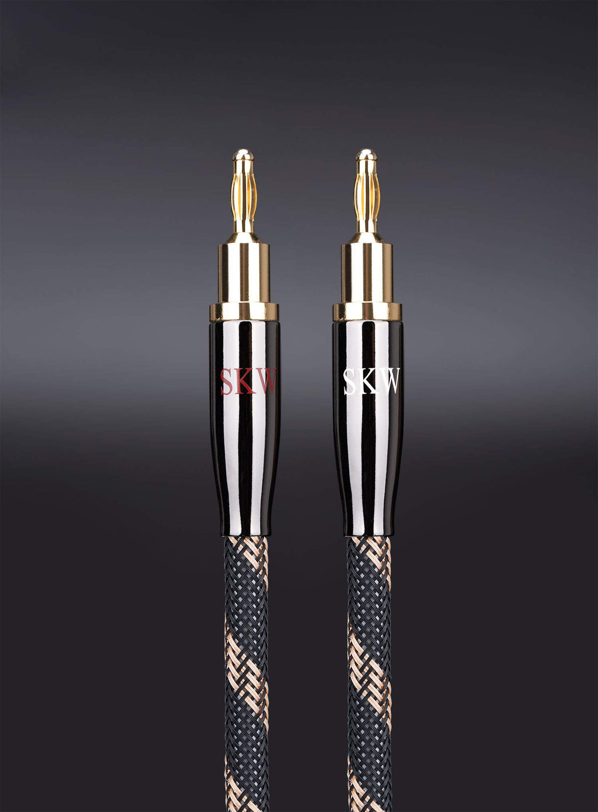 Cables de Altavoces SKW Dorado Trenzado Nylon Alta Fidelidad 1.5M