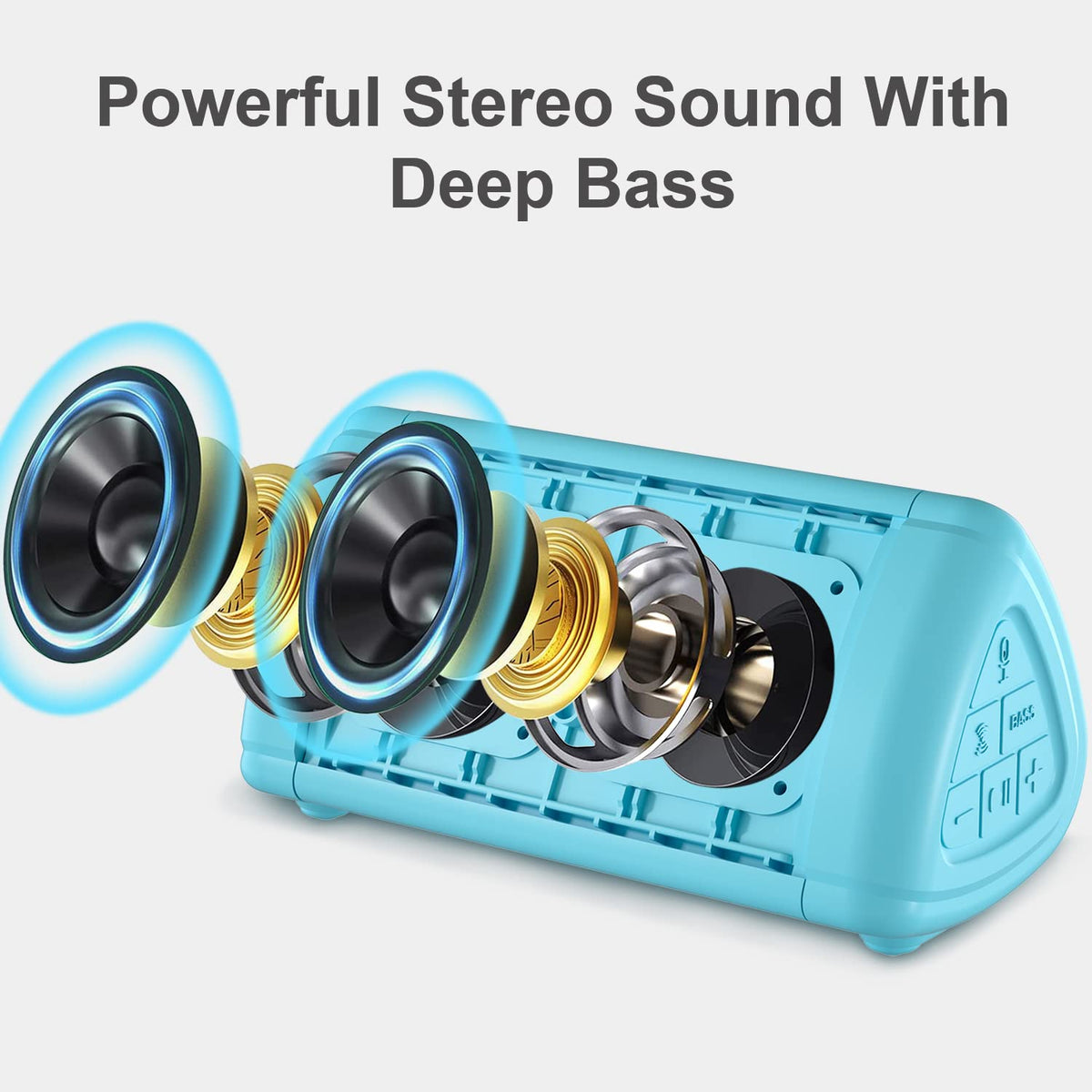 Altavoz Bluetooth Prosonic BT3 Azul Portátil con Sonido Estéreo de 10W y Refuerzo de Graves