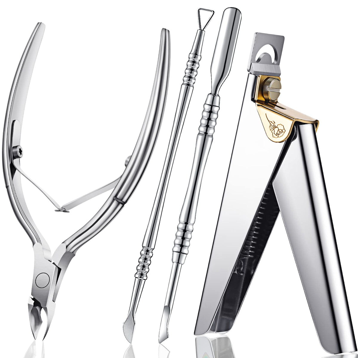 Cortauñas de Acero Inoxidable Plata Set Manicura para Uñas Acrílicas