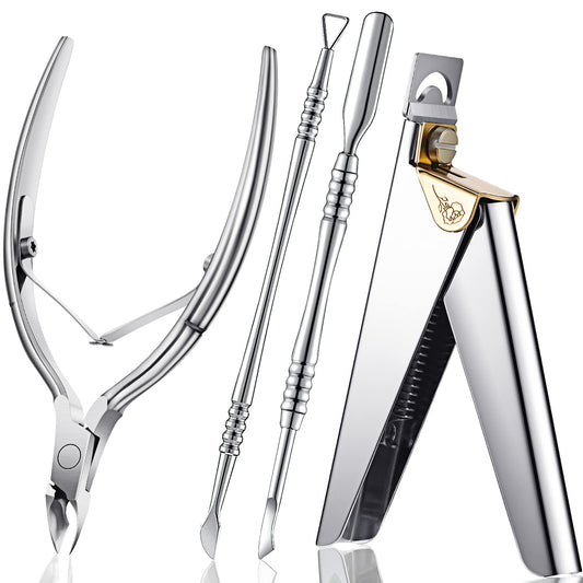 Cortauñas de Acero Inoxidable Plata Set Manicura para Uñas Acrílicas