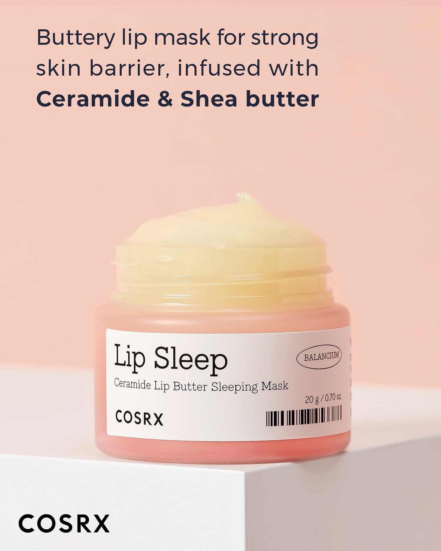 COSRX Humentante de labios con manteca de karité y ceramida de origen natural. Brinda una humectación rica y profunda.