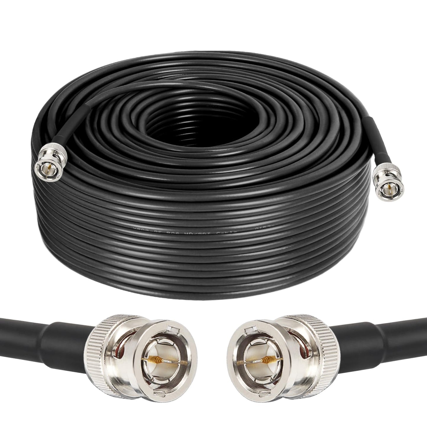 XRDS -RF Cables SDI 12G de 250 pies, Cables de Video SDI 3G/6G/12G 75ohm Cable Macho BNC Compatible con HD-SDI/3G/6G-SDI/4K/8K para Cámara de Seguridad de Video Convertidor SDI