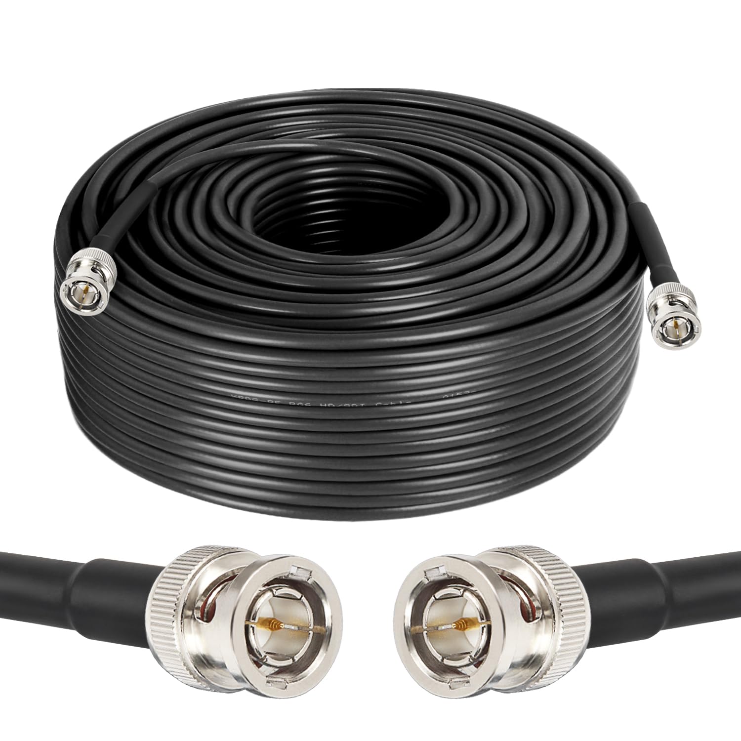 XRDS -RF Cables SDI 12G de 250 pies, Cables de Video SDI 3G/6G/12G 75ohm Cable Macho BNC Compatible con HD-SDI/3G/6G-SDI/4K/8K para Cámara de Seguridad de Video Convertidor SDI