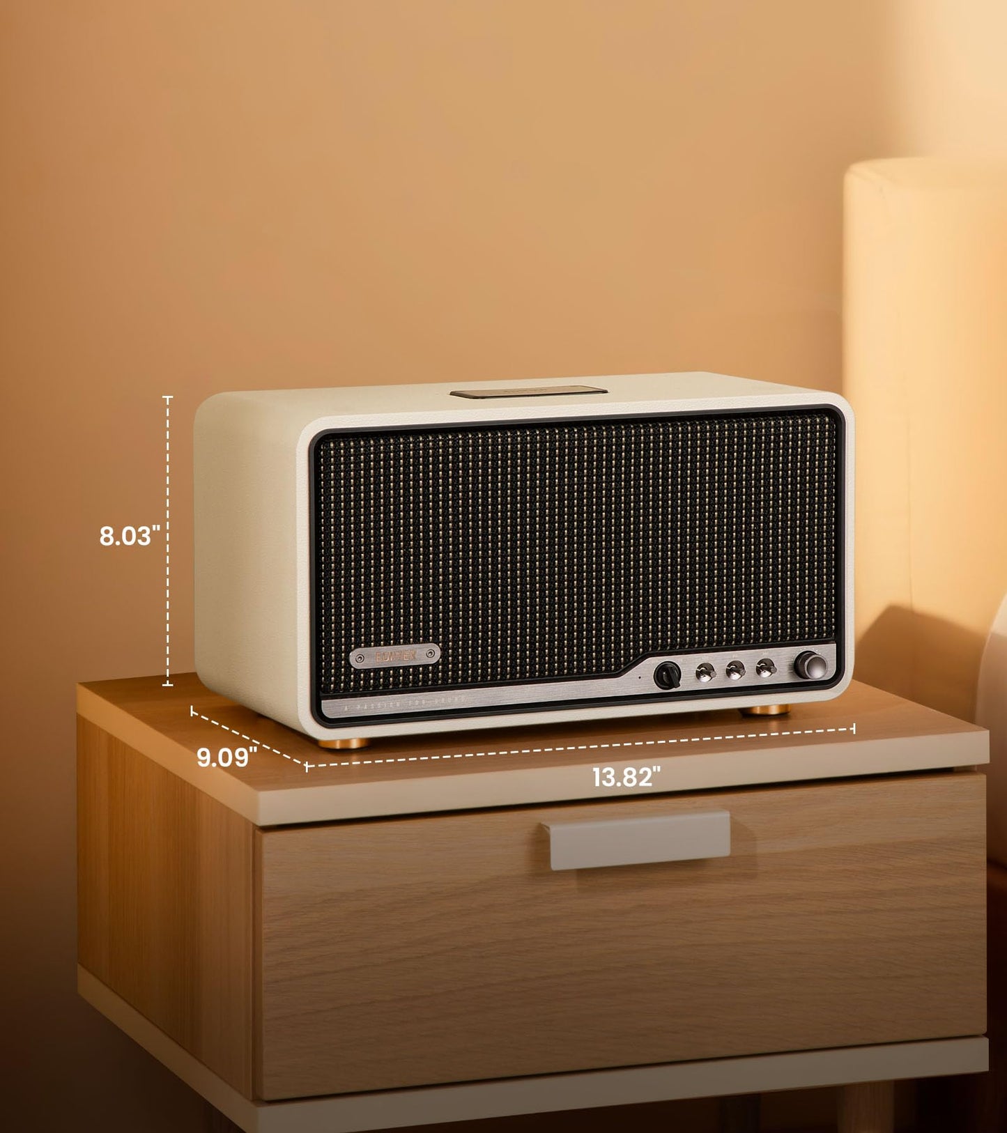 Edifier S300 Altavoz de Mesa Hi-Fi, Audio de Alta Resolución LDAC para Multi-Sala Inalámbrica y Emparejamiento Estéreo, 80W de Potencia Funciona con AirPlay 2, Bluetooth 5.4, Entradas USB-C AUX
