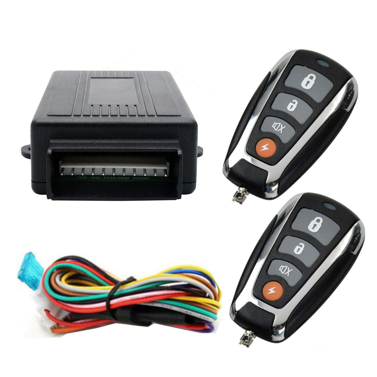 Kit de Bloqueo Universal MASO Negro con Contorl y 2 Mandos a Distancia para Coche