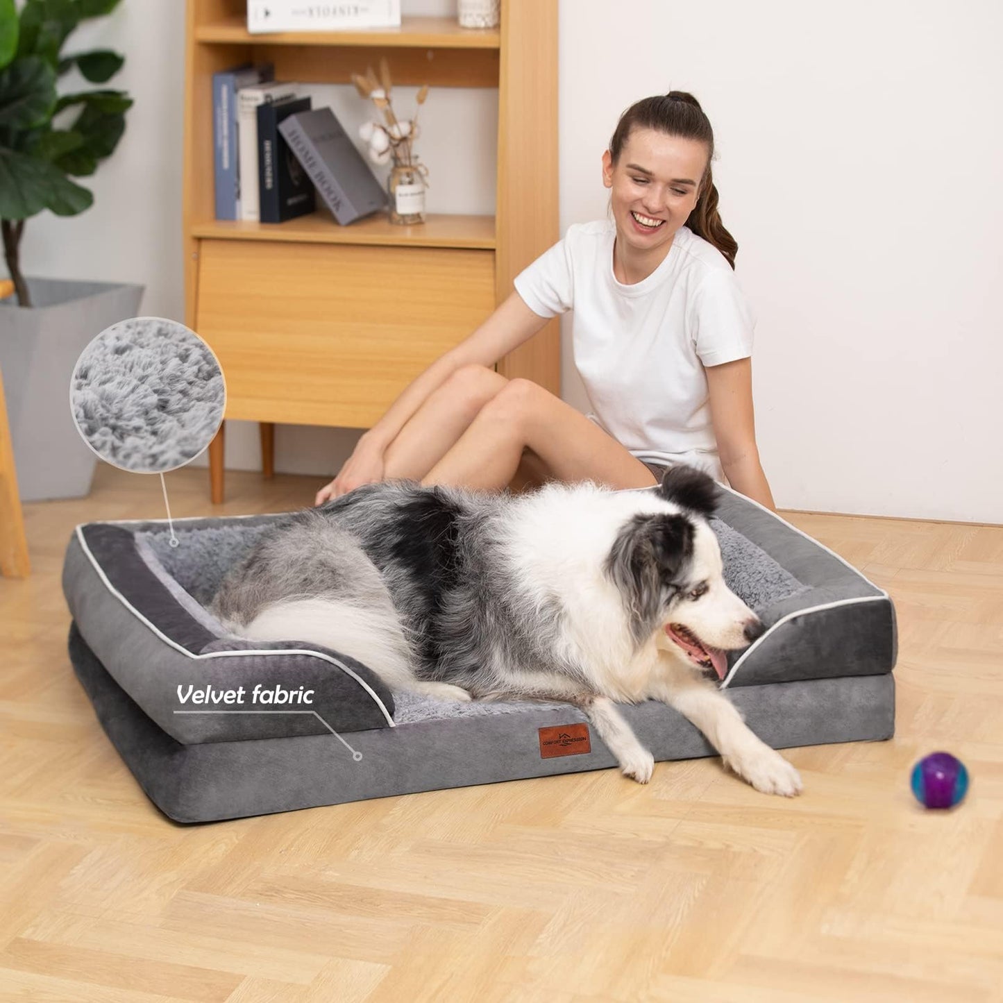 Comfort Expression - Camas para perros pequeños, impermeables, de espuma ortopédica para perros pequeños, cómoda cama para mascotas, con funda extraíble lavable y parte inferior antideslizante (XS
