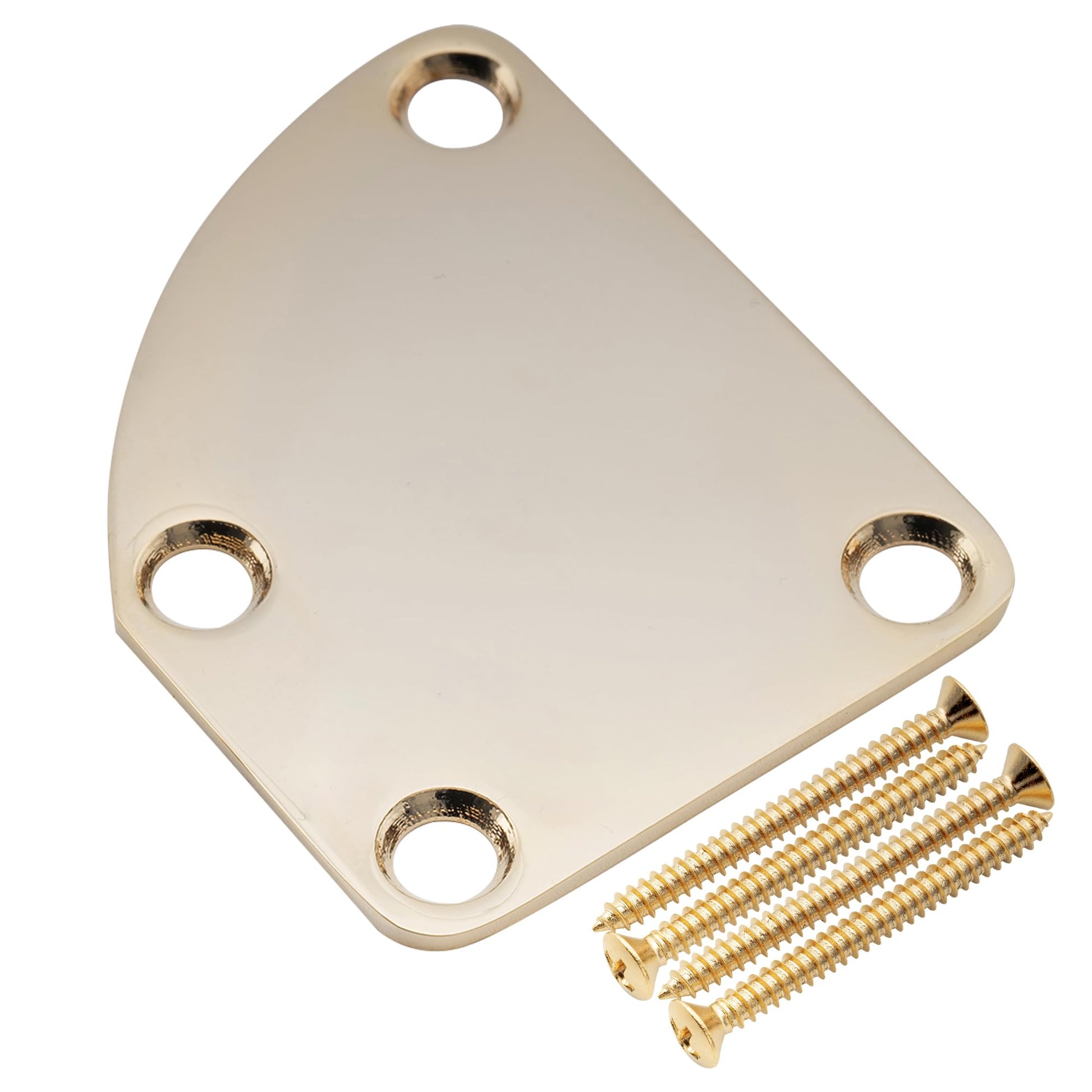 Musiclily Pro Placa Mástil Curvada de Acero Neck Plate para Guitarra Eléctrica Strat Tele o Bajo, Dorado