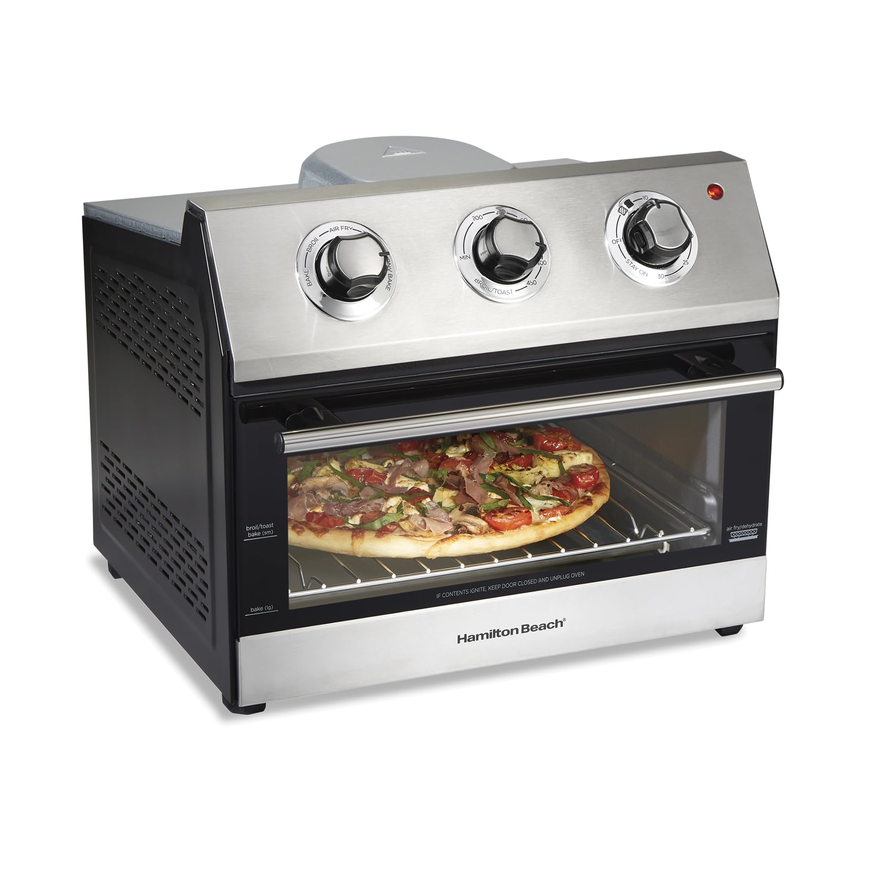 Horno digital con Freidor con Aire 31222 Hamilton Beach/1800 watts de potencia/ 5 funciones de uso/Temporizador/Capacidad de una pizza de 30 cm