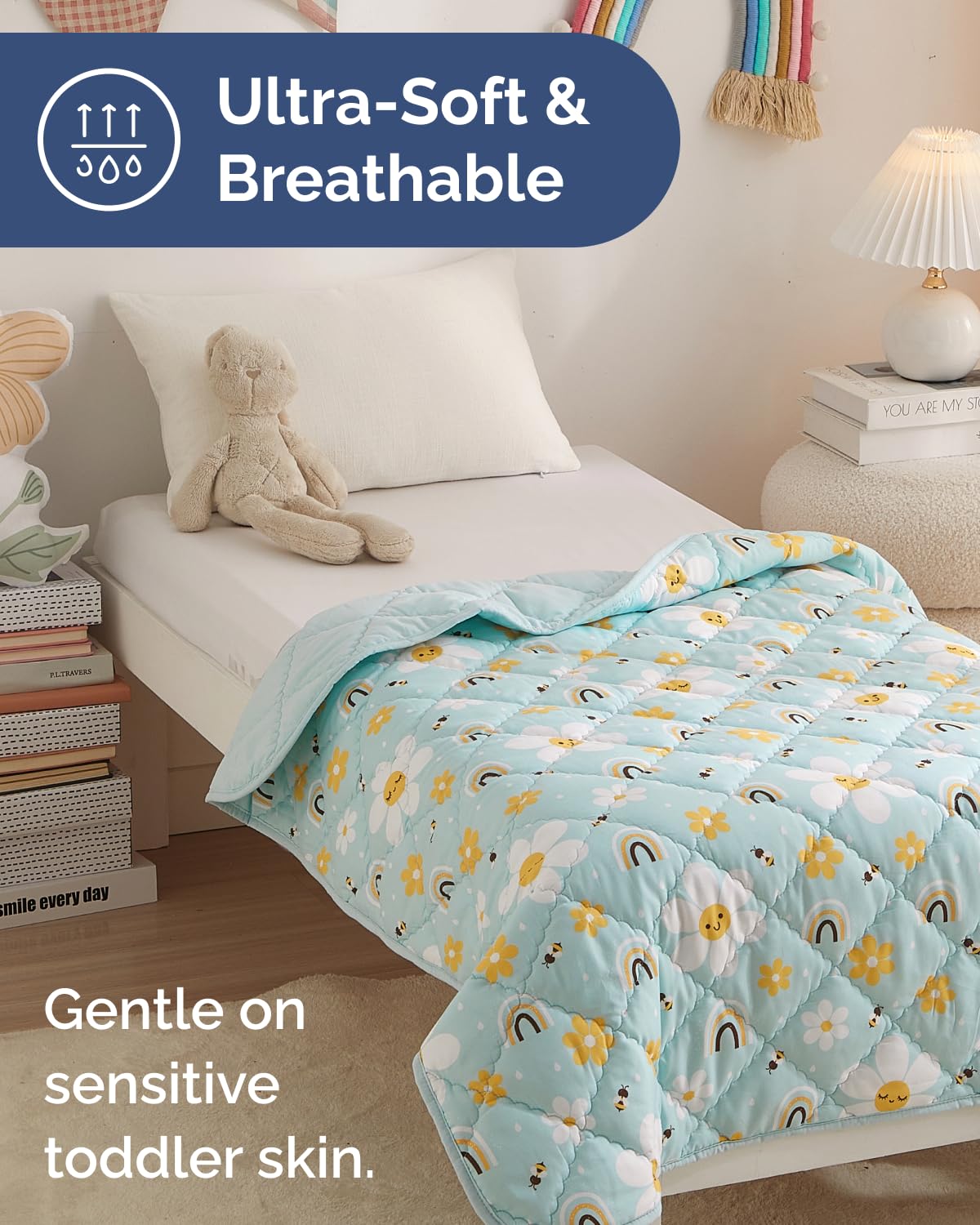 Edredón para niños pequeños, suave, ligero, manta para todas las estaciones, para niños y niñas, ropa de cama acogedora para cuna y cama de niños pequeños, diseño de 39 x 47 pulgadas, 266