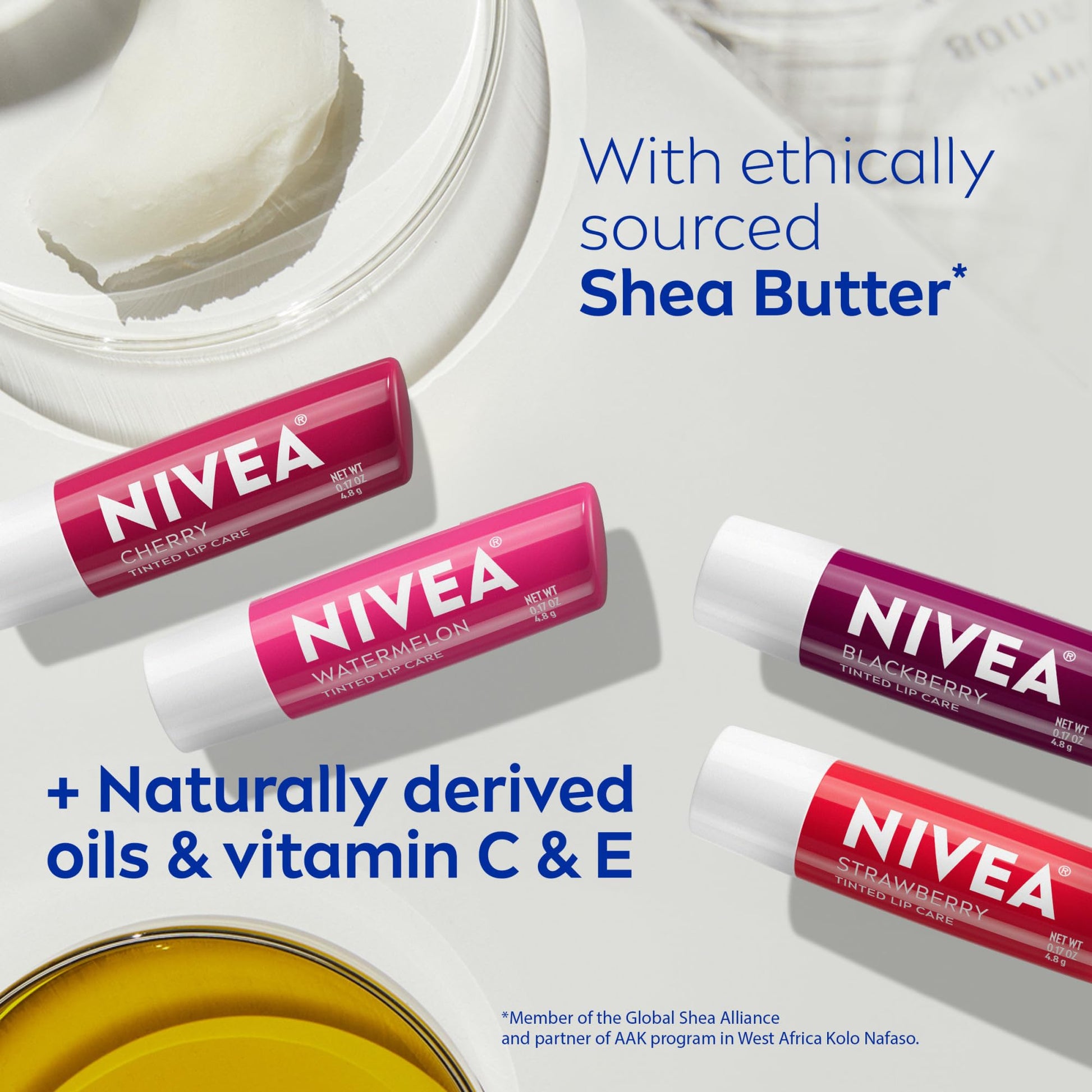 Nivea Fruit 4 piece variety pack, 0.17 Ounce