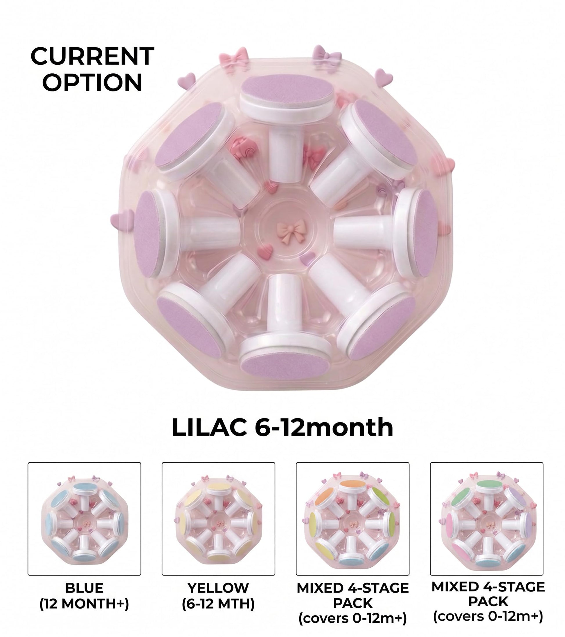 Royal Angels Almohadillas de repuesto para limas de uñas de bebé, 8 cabezales para niños pequeños y niños, universal, compatible con la mayoría de las limas de uñas eléctricas (morado, 6 – 12 meses)