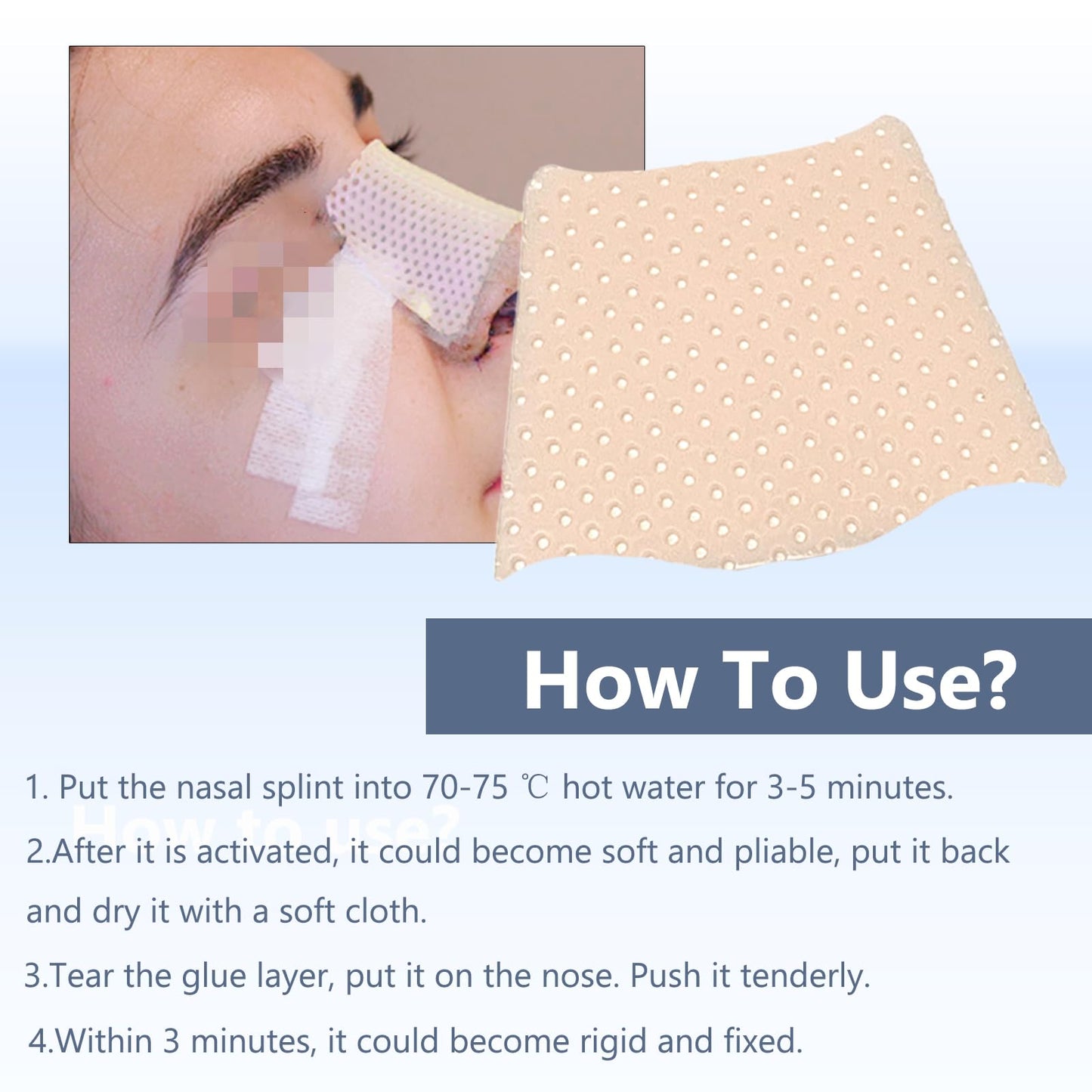 CHOYTONG- Férulas nasales termoplásticas, protector de soporte externo de nariz para fractura de férula nasal, rinoplastia