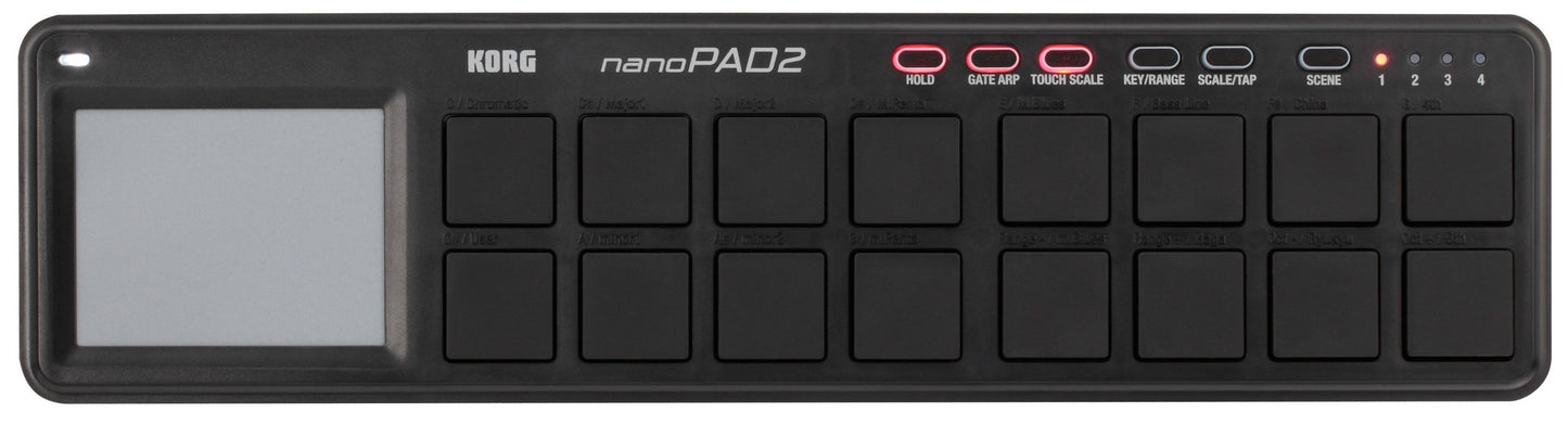 KORG Slim-Line USB Superficie de Control USB, Controlador de Drum Pad USB de línea Delgada, Negro