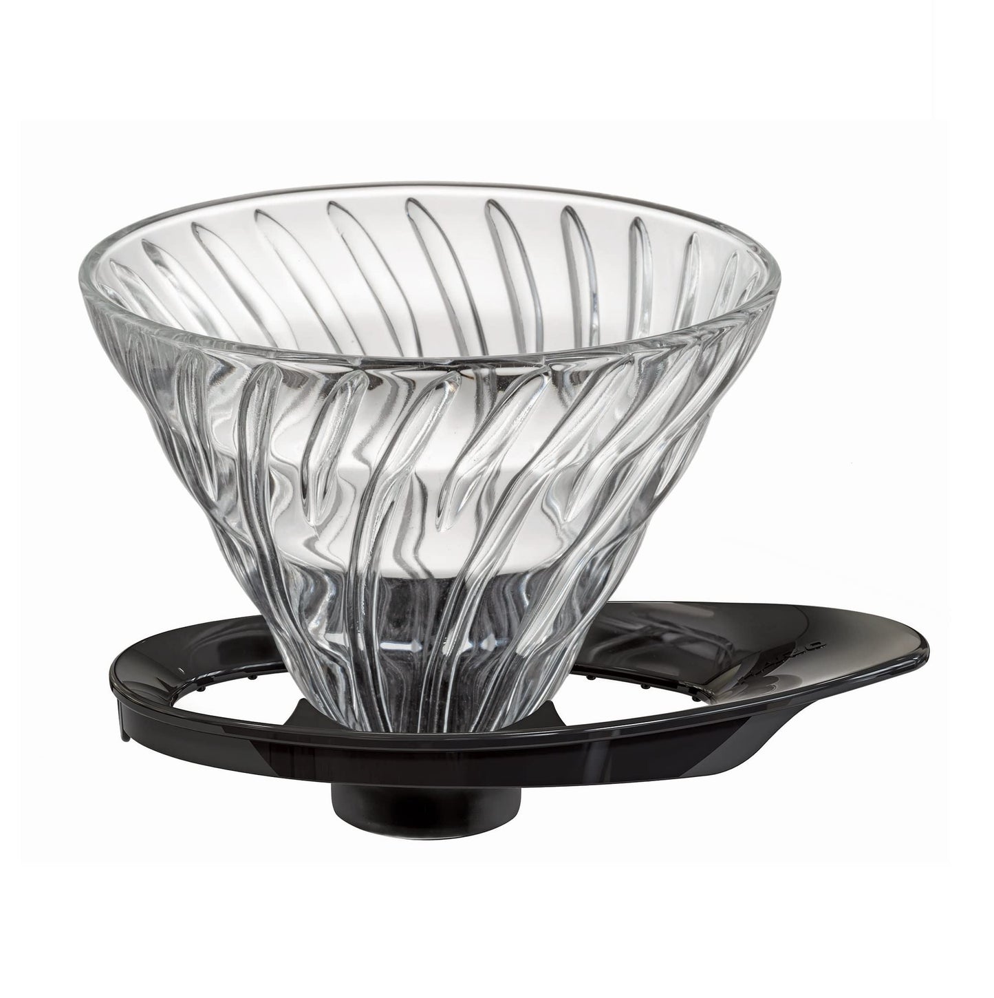HARIO VDGR-02-B V60 - Gotero de transmisión de vidrio resistente al calor 02, para 1-4 tazas, negro, fabricado en Japón