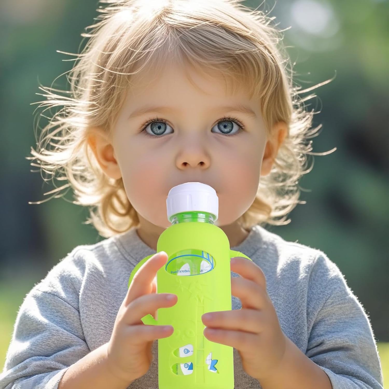Funda de Silicona Dr. Brown's Azul Antiroturas Compatible con Botellas de Vidrio para Bebés
