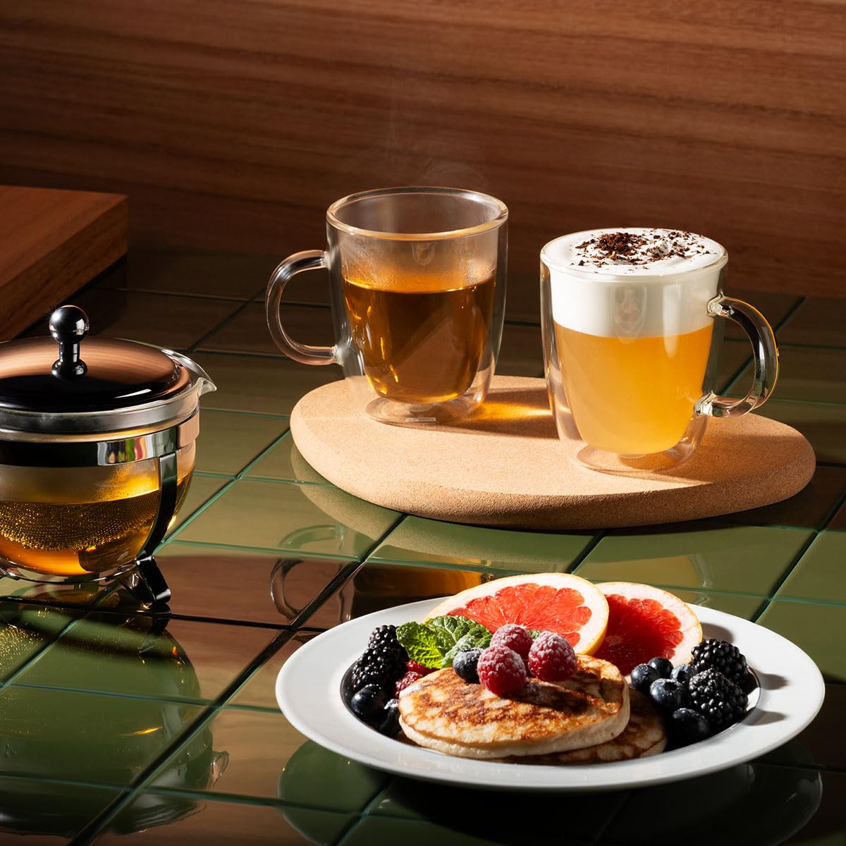 Bodum Bistro Double-Wall Insulated tazas espresso (Cristal, 5-Ounce, Conjunto de 2, Empaque original, Transparente, 1
