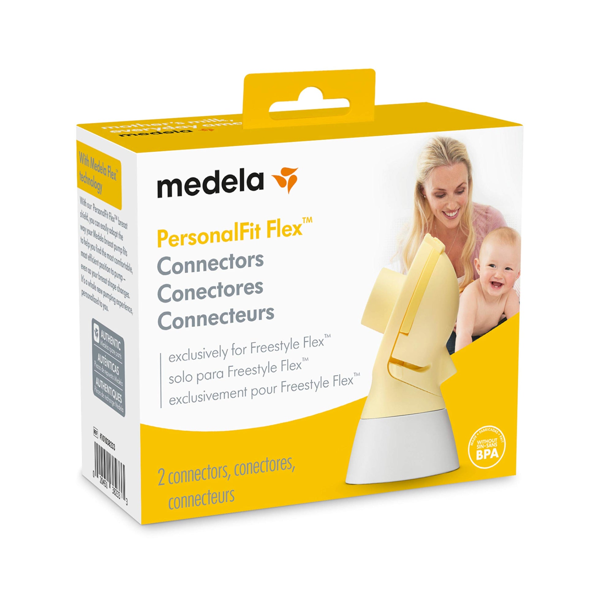 Conectores de Repuesto Medela Freestyle Flex Amarillo Originales 2 Piezas