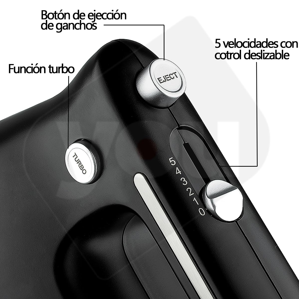 Batidora De Pedestal De Mano Planetaria 3.5 Litros Funcion Turbo 5 Velocidades 300w con Accesorios