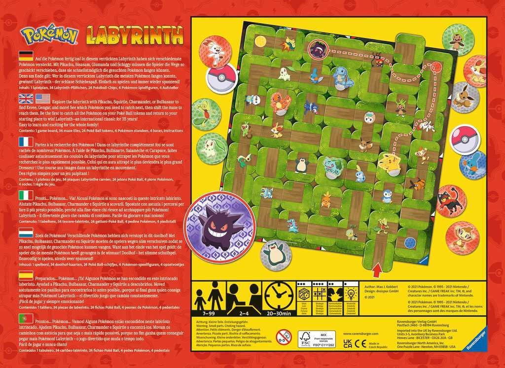 Juego de Mesa Ravensburger Pokemon Labyrinth Azul para Niños y Adultos