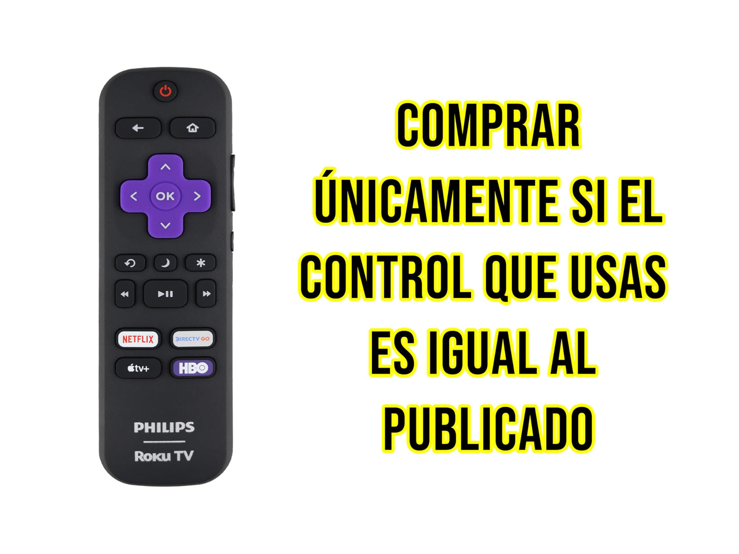 CONTROL EXPERT Control Remoto Compatible con Philips Roku TV Smart TV