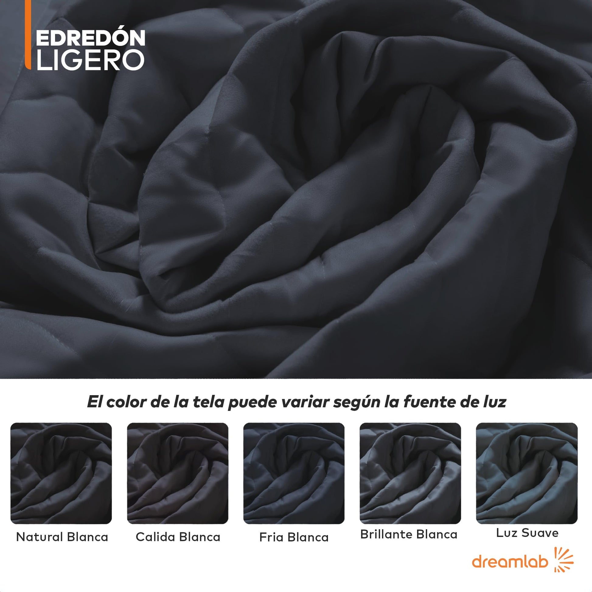 Edredón Dreamlab Grafito Ligero de Verano Matrimonial Hipoalergénico