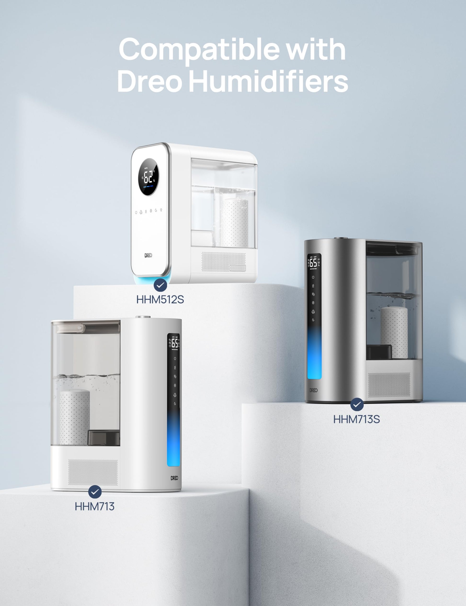 Dreo - Cartucho de desmineralización para humidificadores, compatible con humidificadores Dreo HM512S/713/713S, evita la acumulación de minerales, filtro de agua dura, elimina el polvo blanco