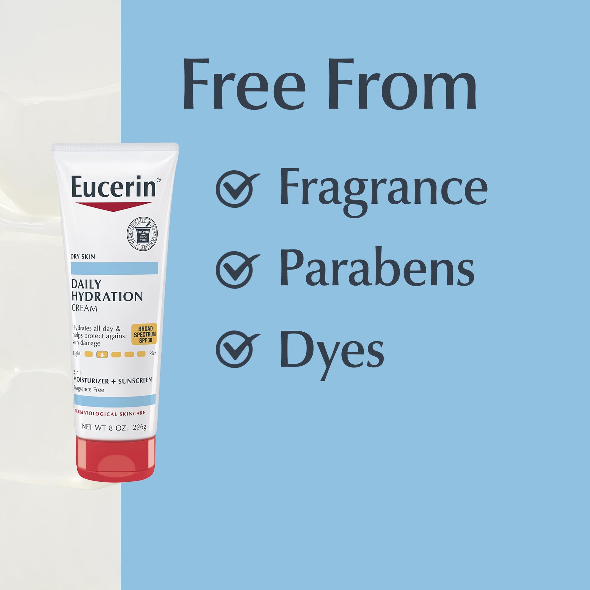Eucerin Daily Hydration Broad Spectrum SPF 30 Body Cream, 8.0 Ounce