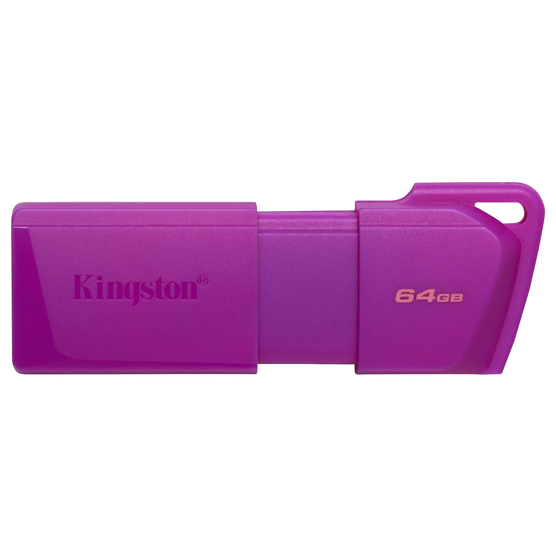 Kit de 5 Memorias Kingston 64GB USB 3.2 Gen 1 EXODIA Color PURPURA (KC-U2L64-7LP) Diseño de capuchón móvil para Proteger el Conector USB estándares de calidad y confiabilidad del sector.