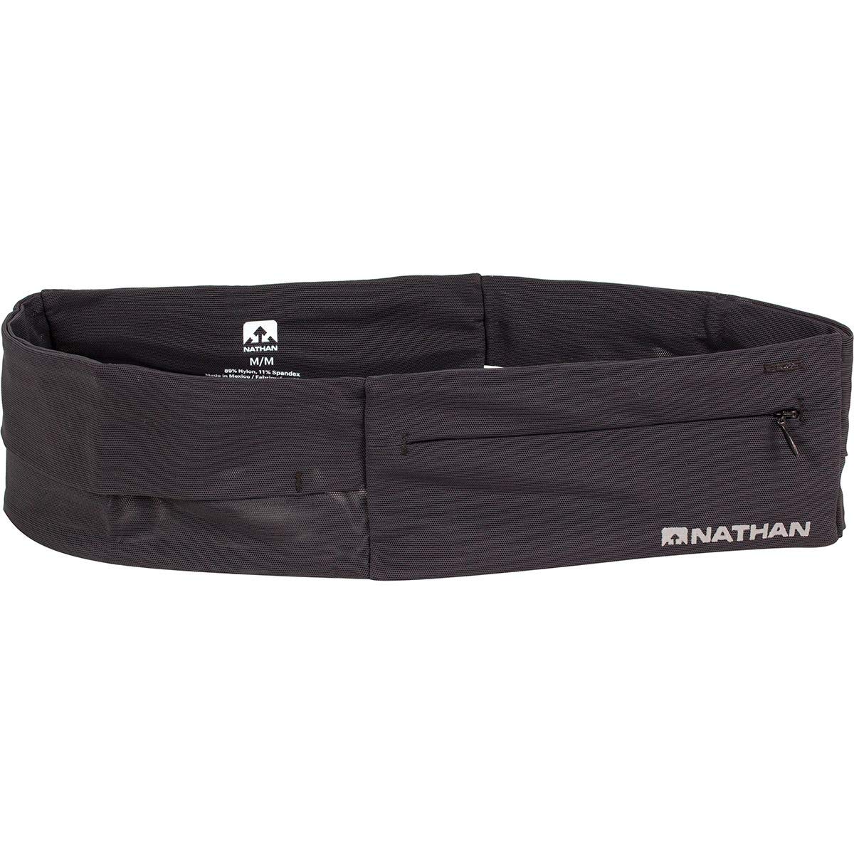 Cinturón para Correr Nathan Zipster Negro sin Rebotes con Bolsillos Cremallera para Hombre y Mujer