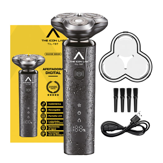 Afeitadora Eléctrica THE ICON LAB Negra Inalámbrica con Cabezal Flotante para Hombre