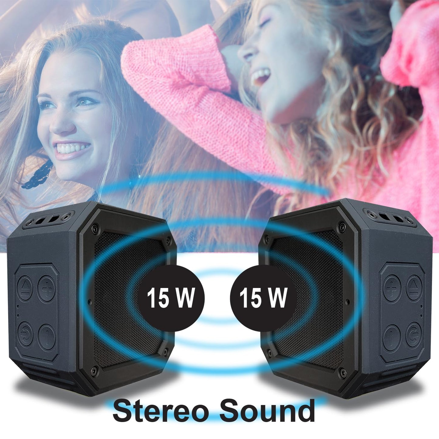 Liphontcta Birdie79 - 2023 New 2-Pack Golf Speaker: Magnetic, Loud Stereo Sound, Bass Boost, Bluetooth, IPX7 Waterproof, Rugged & Shockproof - 30W