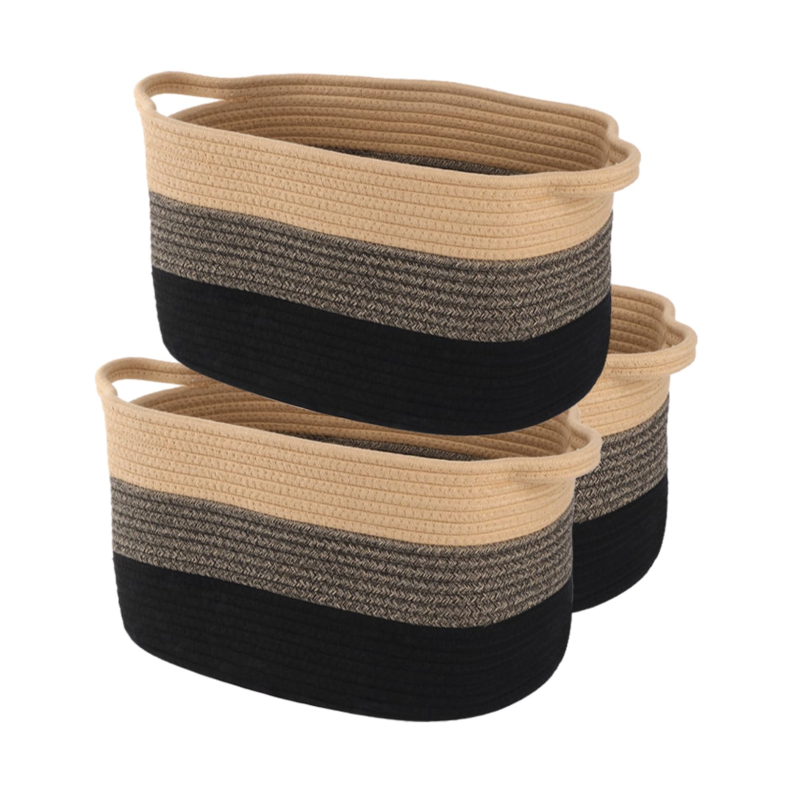 Cestas de almacenamiento tejidas con cuerda de algodón para cestas de bebés, cestas de regalo vacías, cestas de lavandería para niños. Tamaño: L38 × w28 × h25