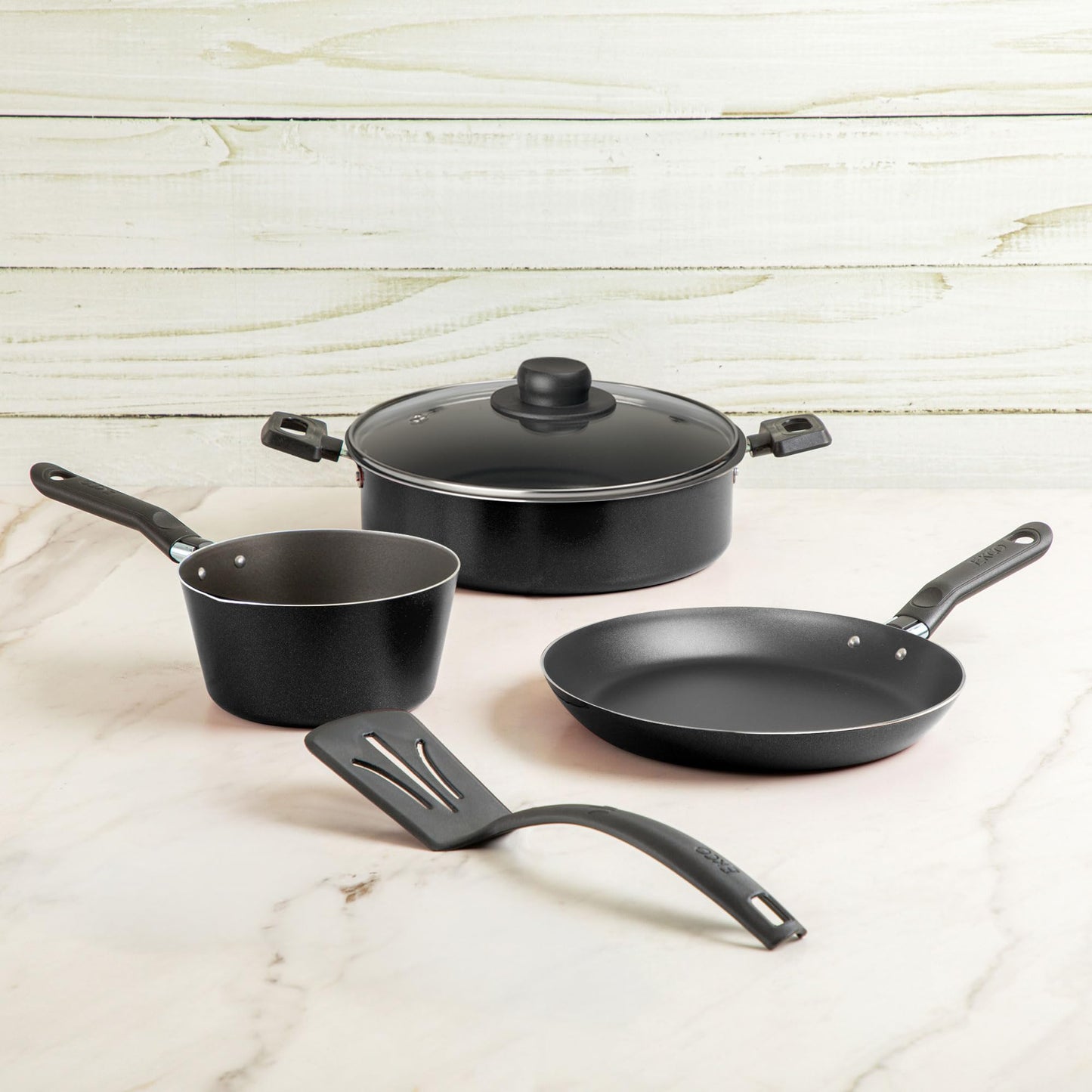 Batería de Cocina Ekco Negro Antiadherente 5 Piezas de Aluminio