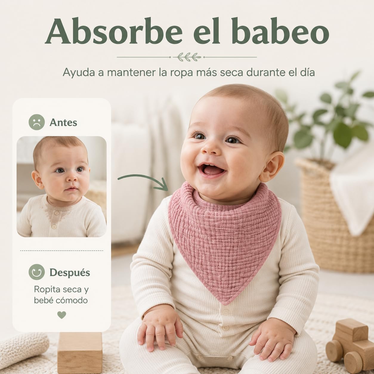 Baberos Bandana 8 Piezas, YDGAKN Baberos para Bebé, Algodón Puro, Altamente Absorbentes, Dentición y Babeo para Recién Nacidos, Niños y Niñas