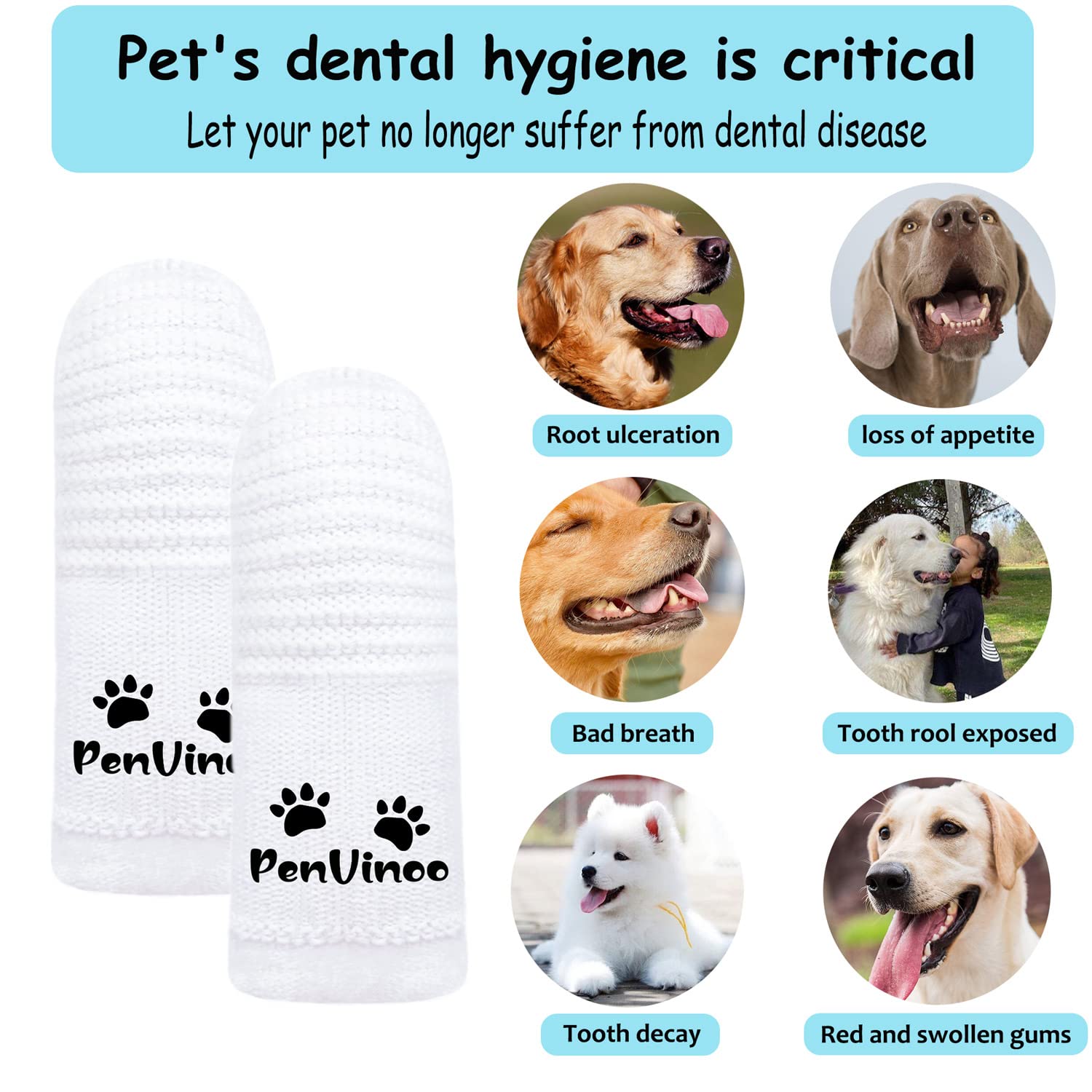 Cepillo de Dientes para Perro RosyLife Neutro de Tamaño Pequeno a Grande