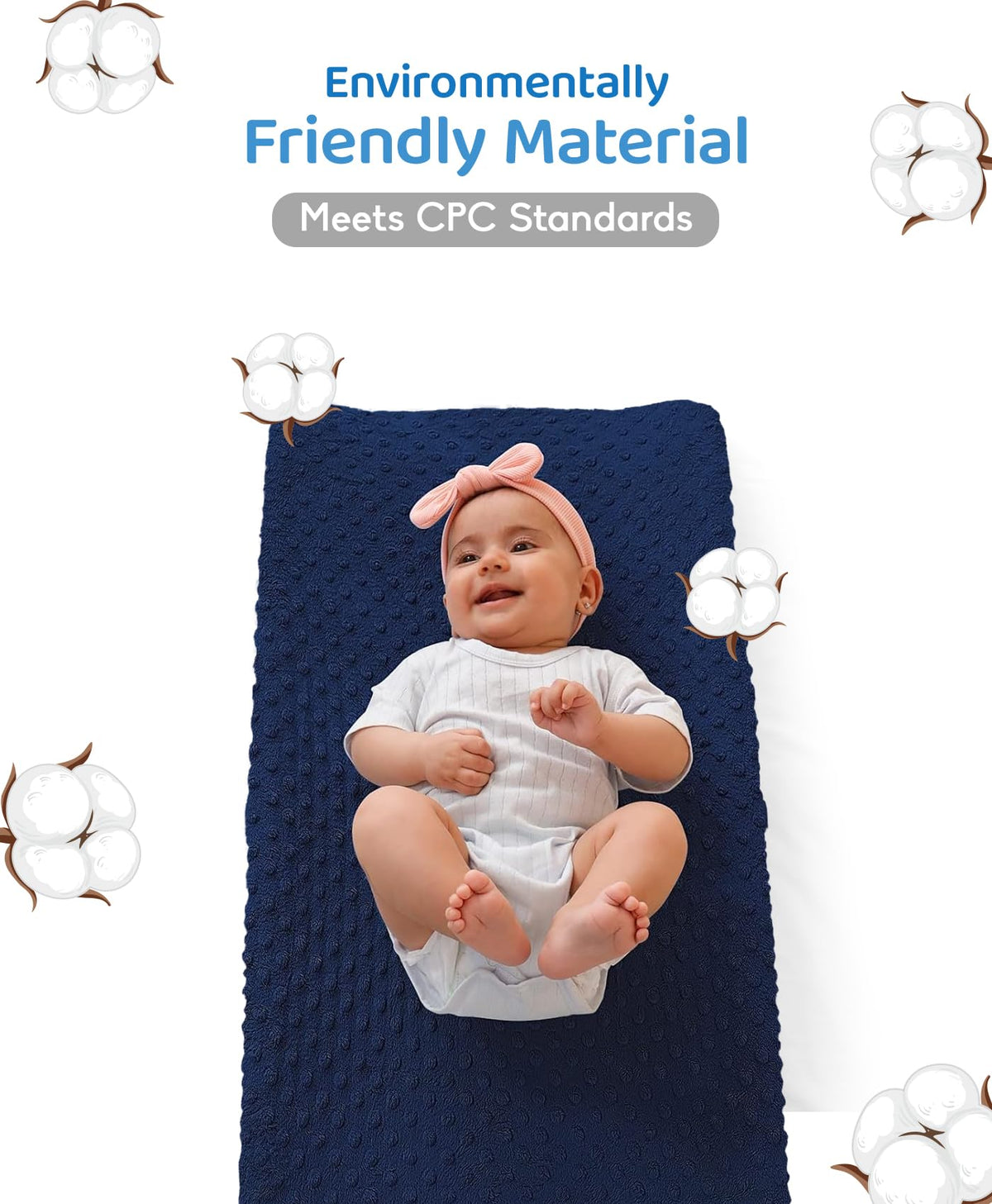 LOONAH - Cambiador pequeño compacto con cubierta, 27 x 16 pulgadas, cambiador de pañales contorneado para cuna combinada con cambiador, impermeable e hipoalergénico, correa de seguridad con hebilla de