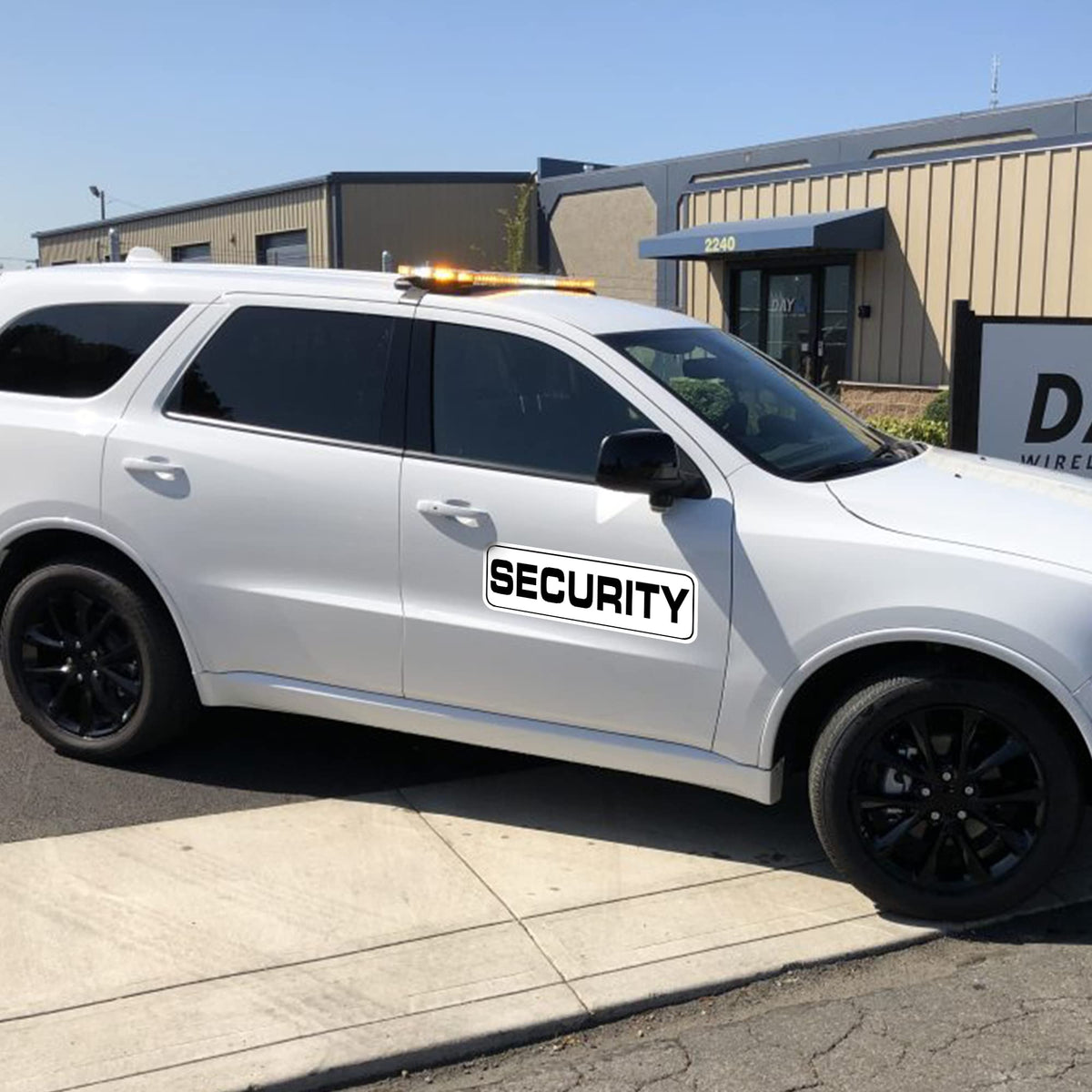 Señal Magnética Rover Patrol Security Blanca de 11 x 6 Pulgadas para Vehículos y Camiones