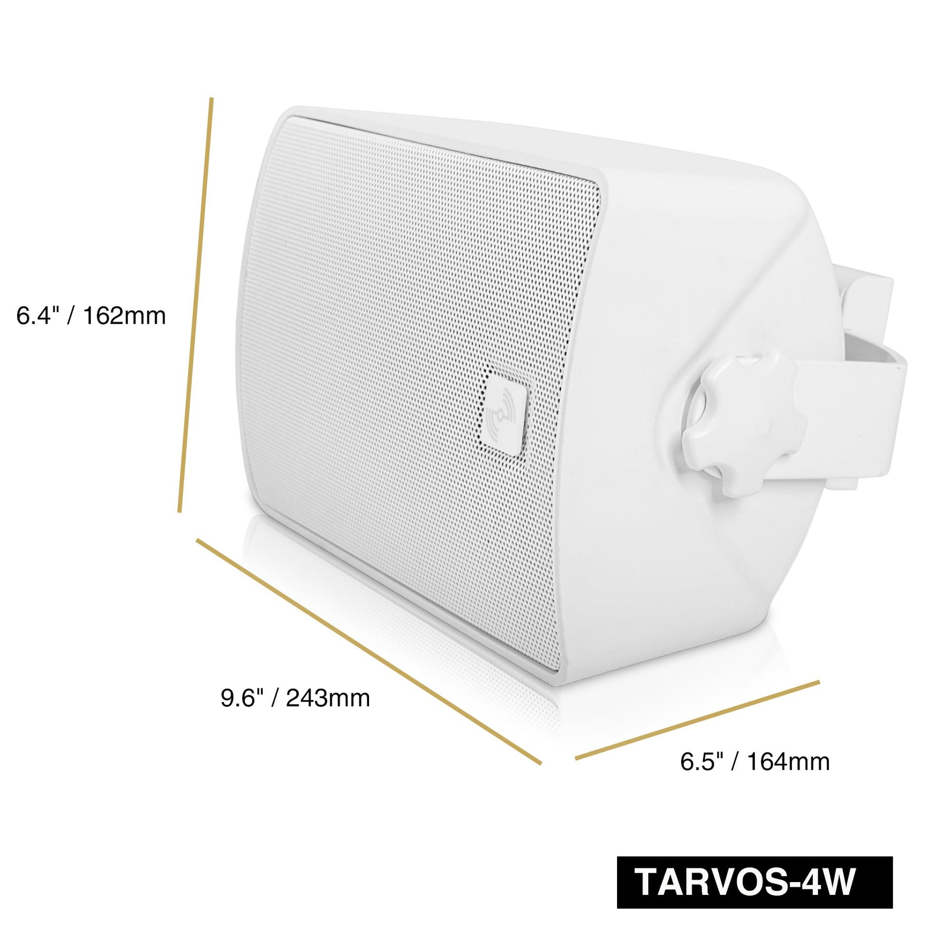 Sound Town - Par de altavoces de montaje en superficie resistente a la intemperie de 4.5 pulgadas, interiores y exteriores, 70 V/100 V/8 ohm, para instalación doméstica y comercial, blanco (TARVOS-4