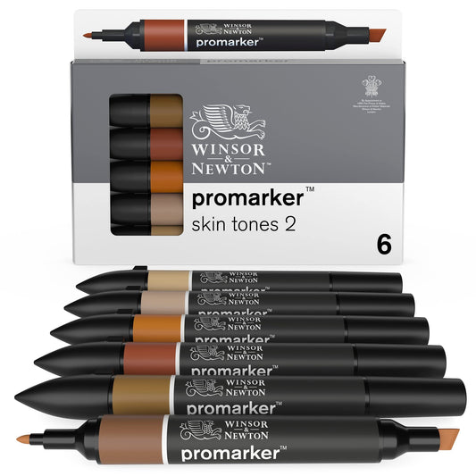 Winsor & Newton ProMarker Set, 6 unidades, juego de tonos de piel 2