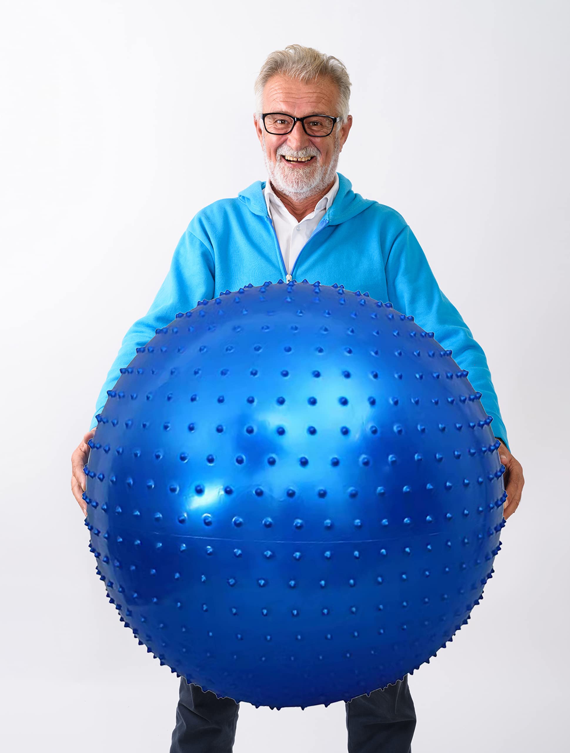 Pelota de Masaje Penepico Hinchable Azul Grande con Picos Táctiles para Niños